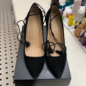 J Crew Falsetto Suede ankle tie pump 7 used